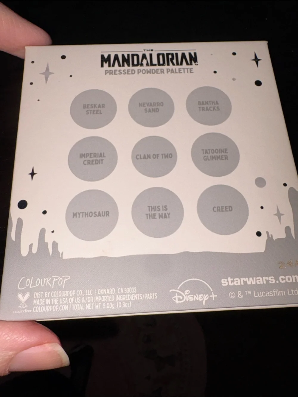 Colourpop Star Wars The Mandalorian Eyeshadow Palette - Gold, Black, Cream, Gray